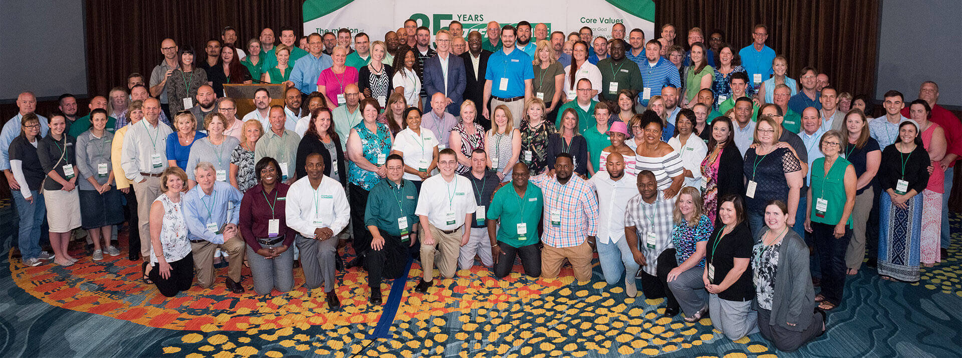 group picture of attendees at office pride event