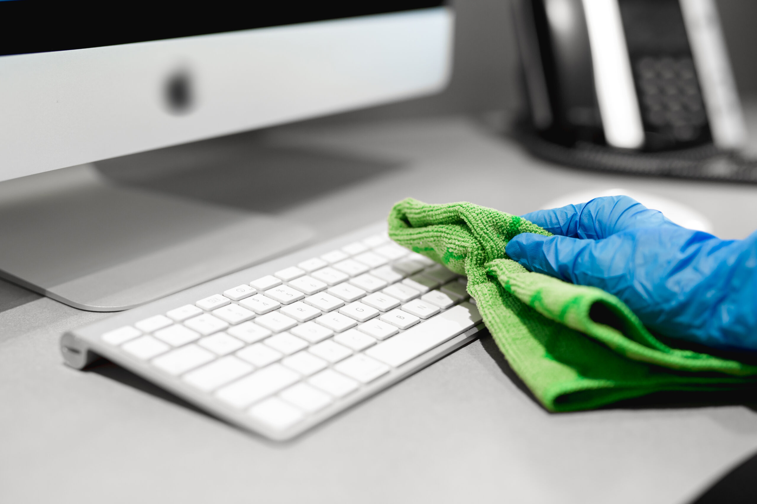 commercial cleaning computer keyboard