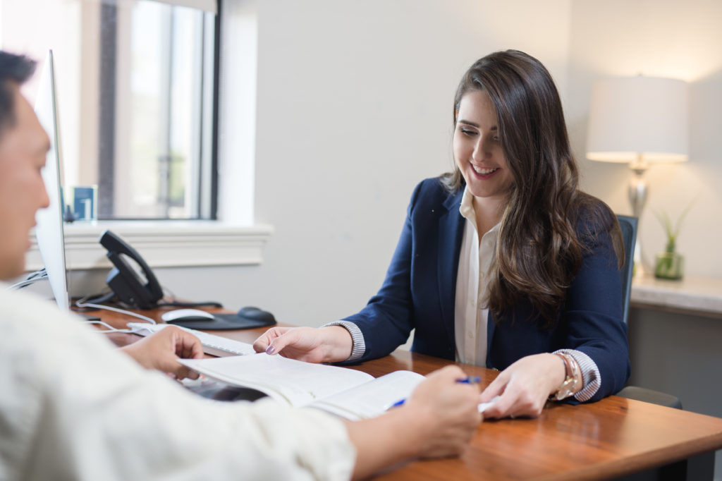 Denver Commercial cleaning business rep discussing an office cleaning cost