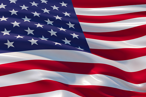 American flag waving