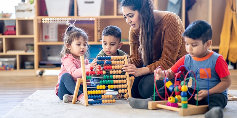 photo of children playing in a clean day care environment